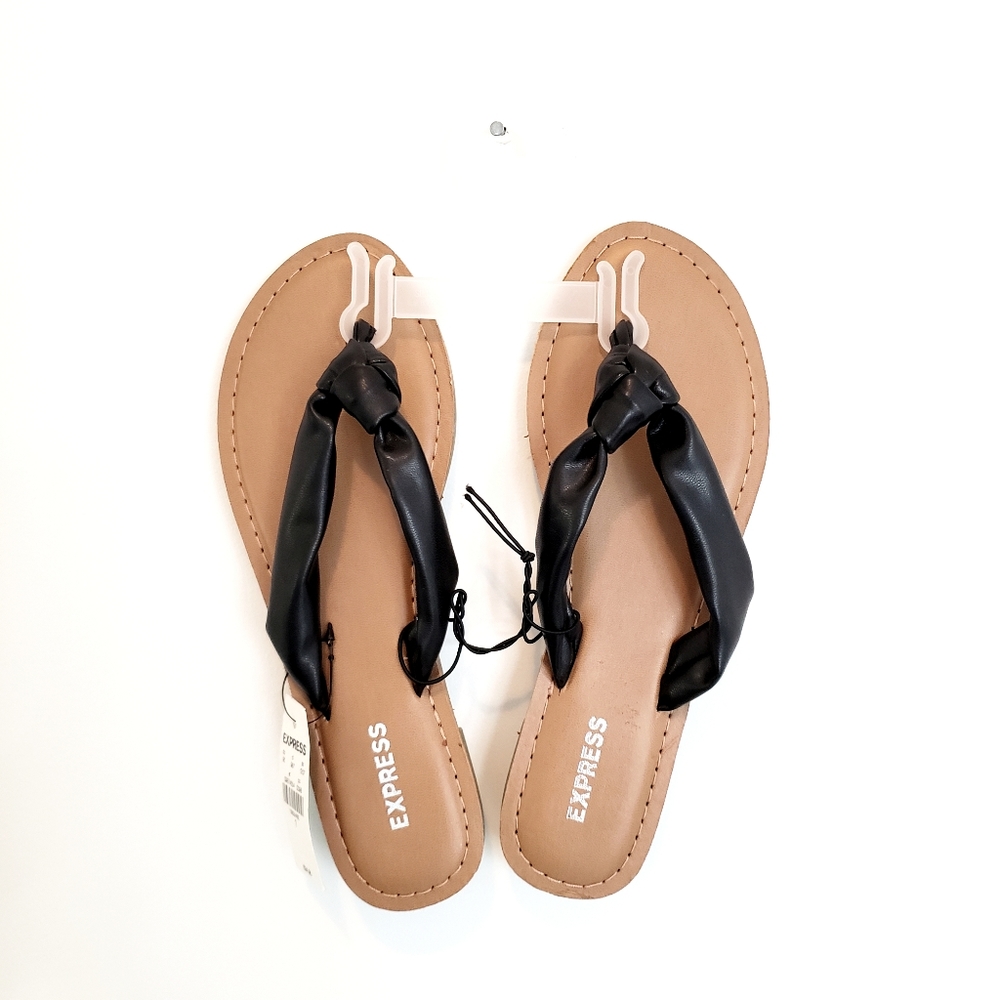 Express Faux Leather Flip Flop Sandals
